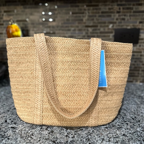 ✨NWT✨ Draper James "Everyday" Straw Shoulder Bag Resort Coastal - Picture 3 of 10